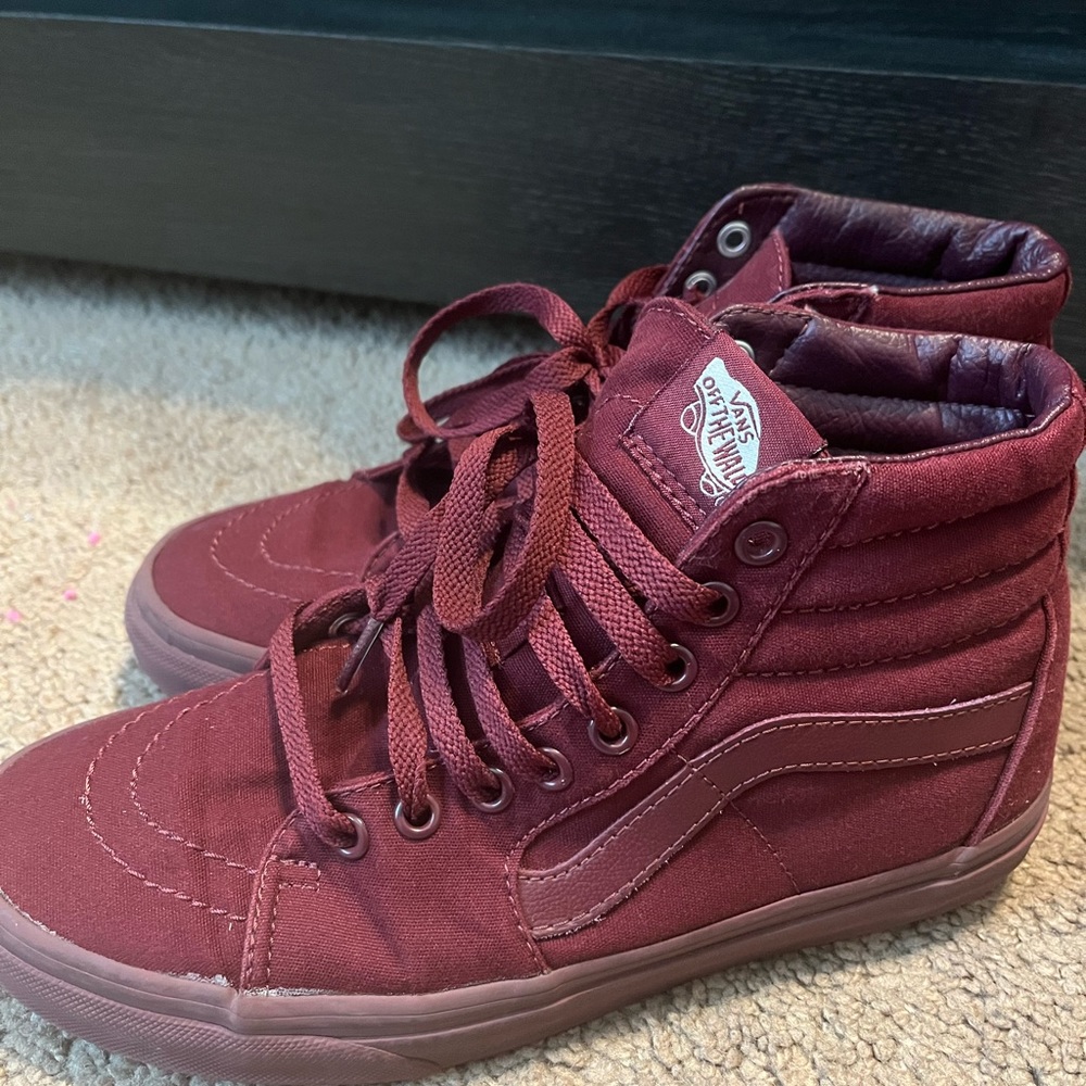 burgundy high top vans